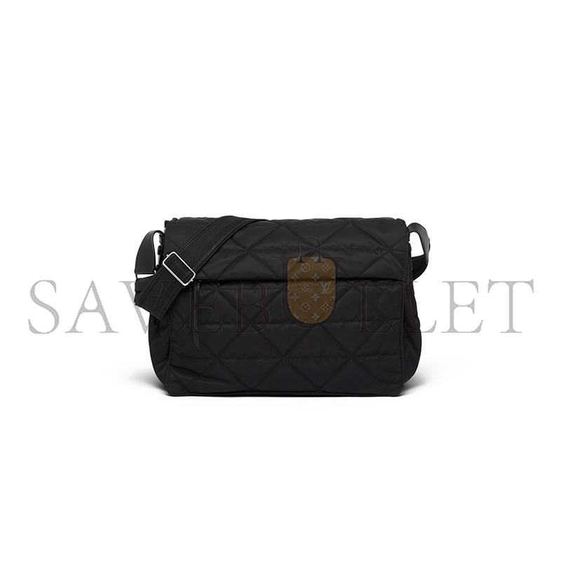 PRADA TOPSTITCHED RE-NYLON SHOULDER BAG 2VD057 (36*28*14cm)